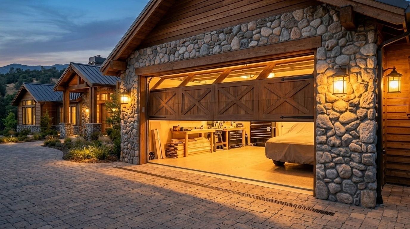 Natomas Garage Door Service Overhead Garage Door Gliding Open in West Sacramento, CA